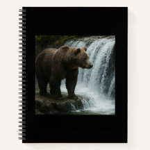 Bear Waterfall Soft Cover Spiral Bound