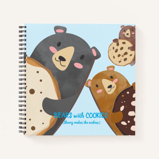 Cuaderno Bears cookies baking personalized cookbook recipe (Anverso)