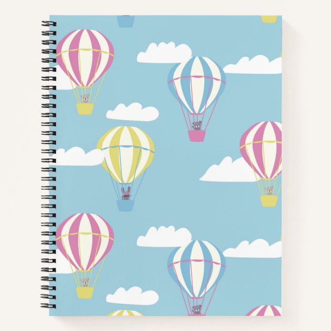 Cuaderno Bears & Rabbit Hot Air Balloon Day Out (Anverso)