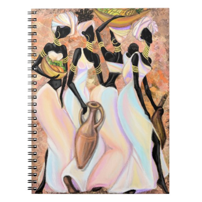 Cuaderno Beautiful African Ladies Modern Art Style Painting (Frente)
