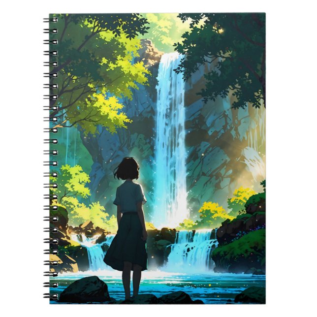 Cuaderno Beautiful Anime Waterfall Illustration (Frente)