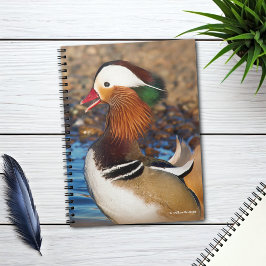 Cuaderno Beautiful Chatty Mandarin Duck at the Pond