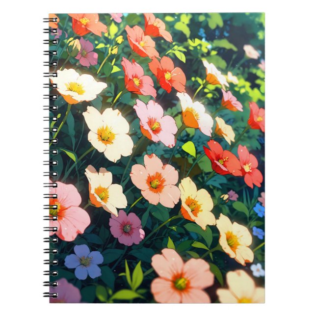 Cuaderno Beautiful colorful anime flowers (Frente)