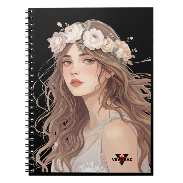 Cuaderno Beautiful Floral Anime Girl – Soft Pastel Aesthe (Frente)