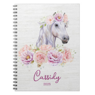 Cuaderno Beautiful Floral Pony DIY Name