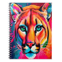 Cuaderno Beautiful Puma Portrait colorful