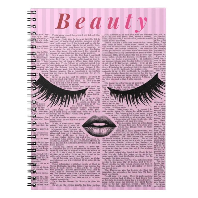 Cuaderno Beauty Aesthetic Pink Spiral Notebook for Women (Frente)