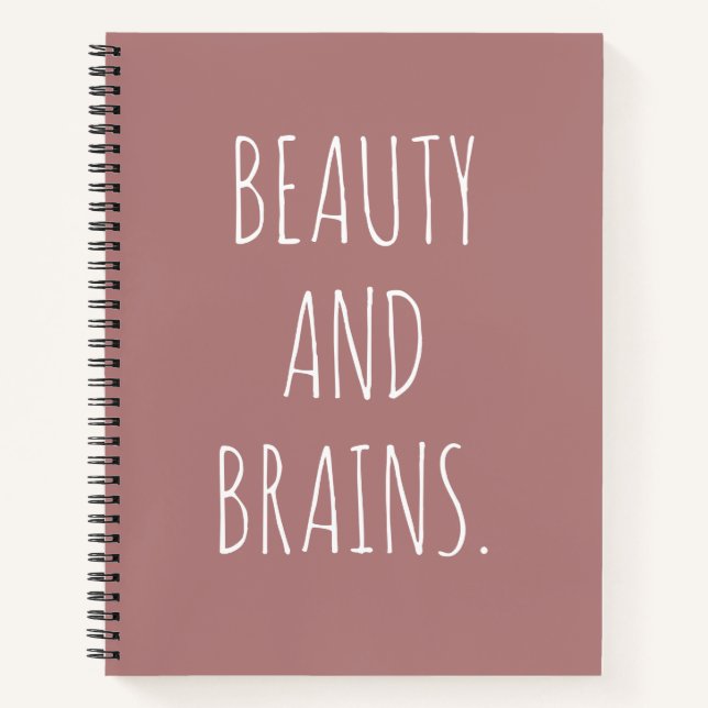 Cuaderno Beauty And Brains Spiral Notebook (Anverso)
