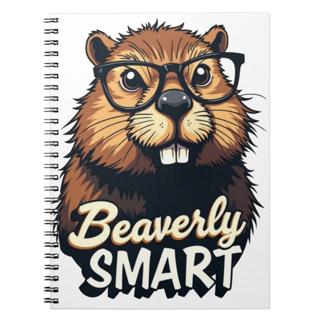 Cuaderno Beaverly Smart - Gráfica divertida de castores con (Frente)
