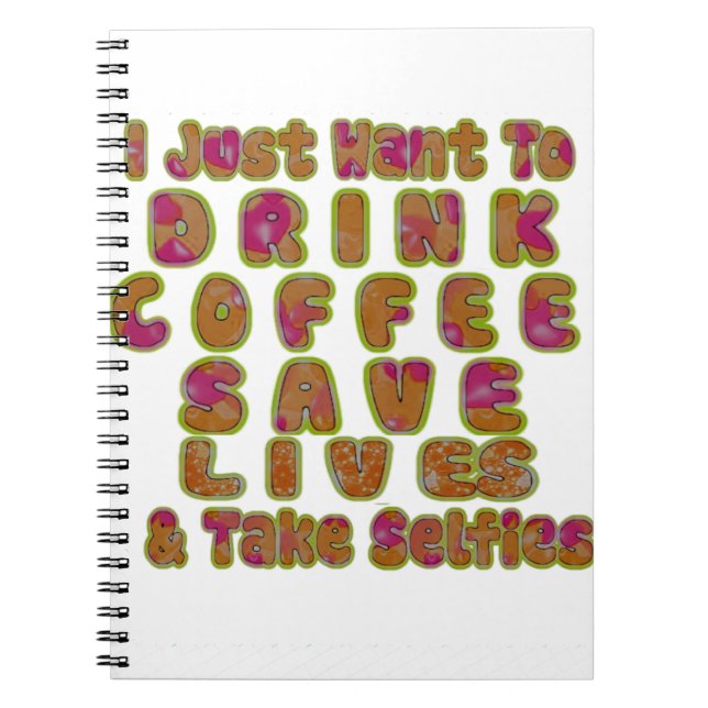 Cuaderno Beba café salva vidas y toma selfies Imprimir arte (Frente)