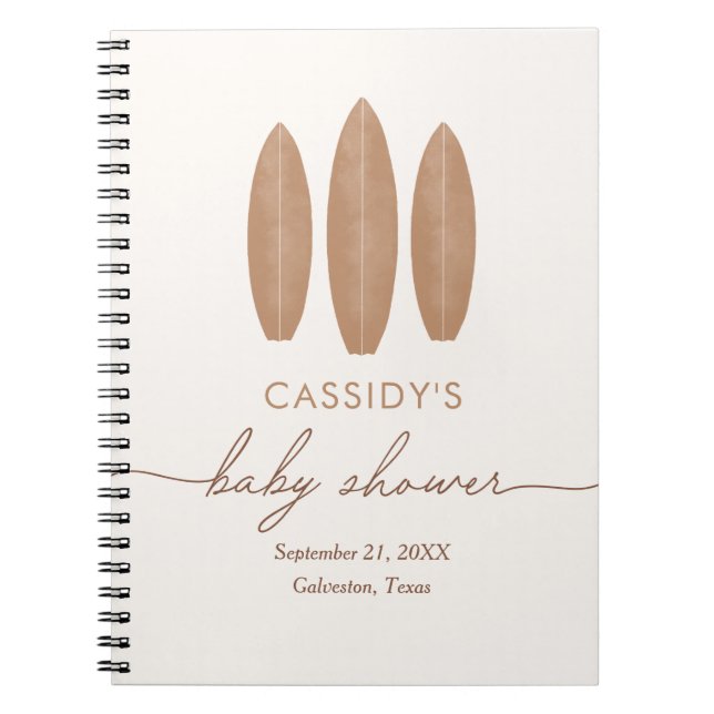 Cuaderno Bebé a bordo Boho Baby Shower Guest Book (Frente)