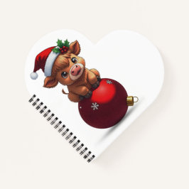 Cuaderno bebe adorable de vaca highland sentado