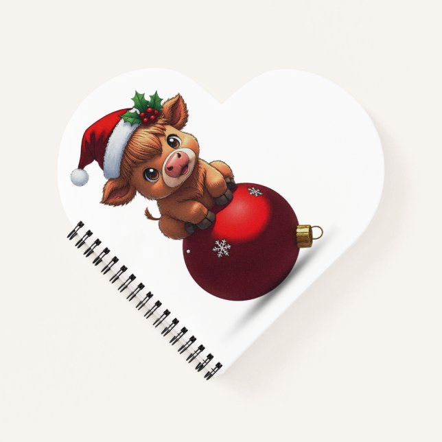 Cuaderno bebe adorable de vaca highland sentado (Anverso)