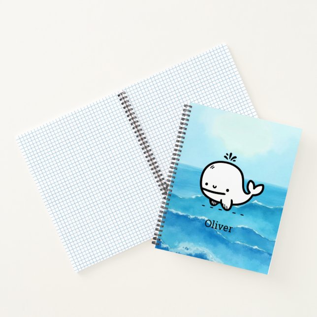 Cuaderno Bebé Ballena Adorable - Arte de Línea de Criatura  (Interior)