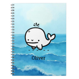 Cuaderno Bebé Ballena Adorable - Arte de Línea de Criatura 