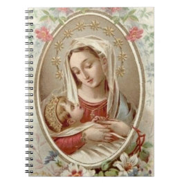Cuaderno Bebé bendecido Jesús del Virgen María floral