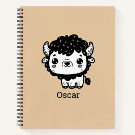 Cuaderno Bebé Bisonte Esponjoso - Arte Kawaii de Animales d