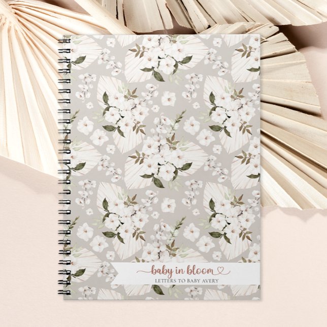 Cuaderno Bebé boho en letras de sangre para el Bebé Diario  (letters to baby mother to be journal)