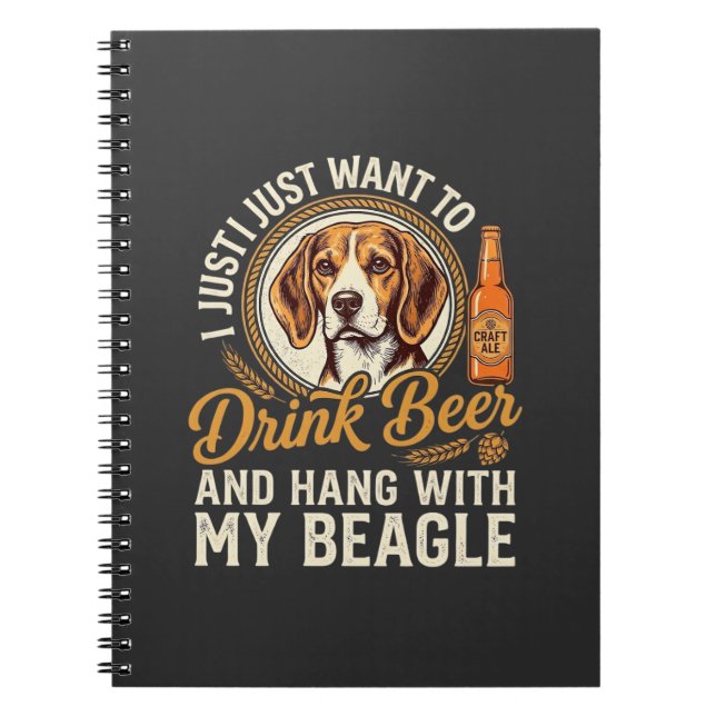 Cuaderno Bebe Cerveza Beagle Perro Cerveza Artesanal Botell (Frente)