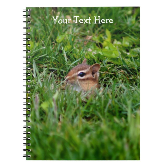 Cuaderno Bebé Chipmunk Peeking Nature Bloc de notas de arte (Frente)