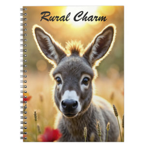 Cuaderno Bebé de donkey naturaleza pacífica, campo de amapo