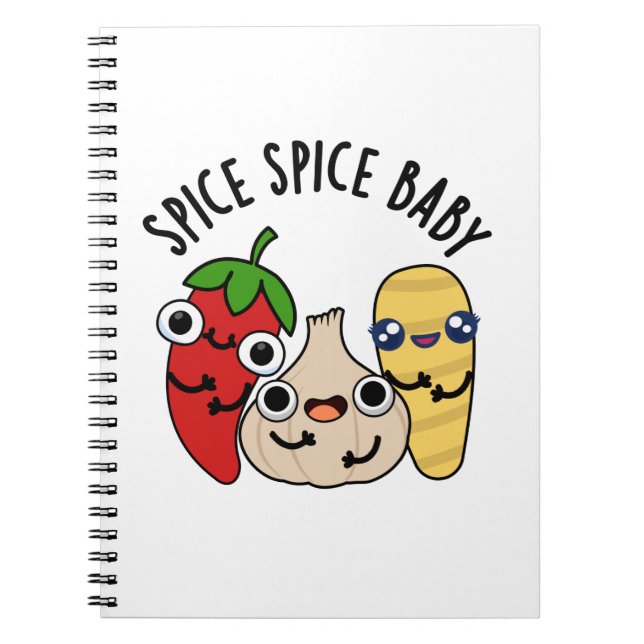 Cuaderno Bebé de Especias Puniñoso de Comida Divertida  (Frente)