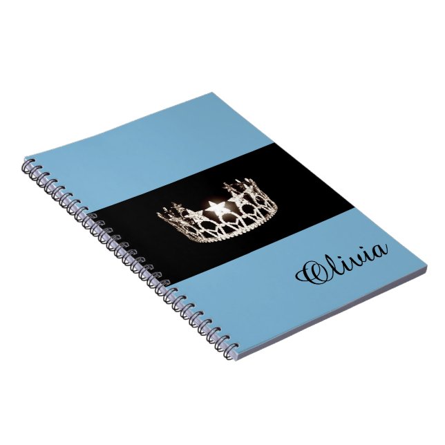 Cuaderno Bebé de Miss EE.UU. Bebé Blue Crown Notebook - Nom (Lado Derecho)