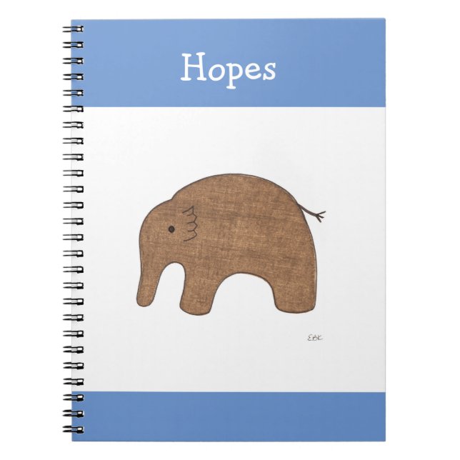 Cuaderno Bebé dulce elefante portátil Erin Brie Art Noteboo (Frente)