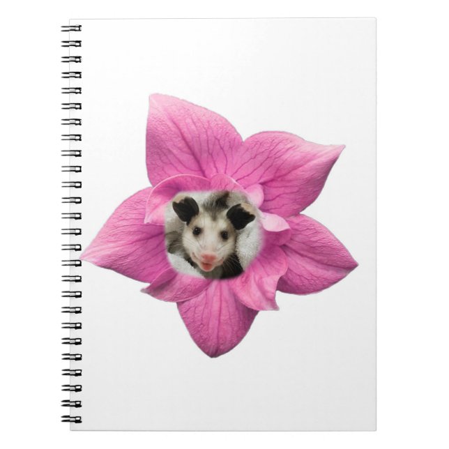 Cuaderno Bebé Floral Adorablemente Cubierto Opossum (Frente)