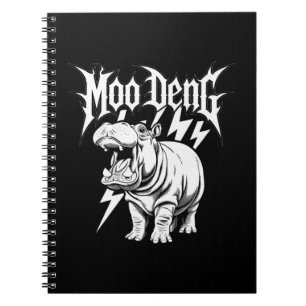 Cuaderno Bebé Hipopótamo Moo Deng Lindo Death Metal Hippopo