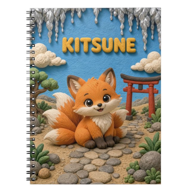 Cuaderno Bebé Kitsune Adorable, Mitológico (Frente)