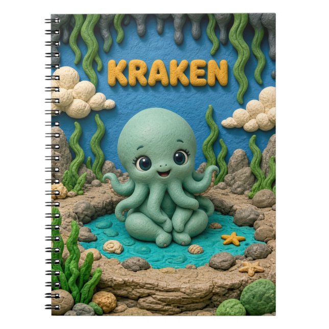 Cuaderno Bebé Kraken Adorable, Mitológico (Frente)