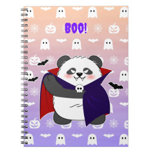 Cuaderno Bebé lindo de Halloween Vampiro Panda Dracula
