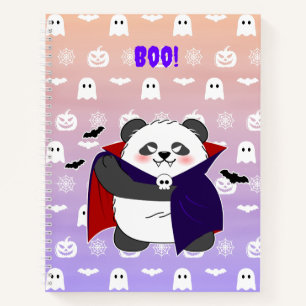 Cuaderno Bebé lindo de Halloween Vampiro Panda Dracula