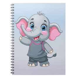 Cuaderno Bebé lindo elefante portátil de 6,5 x 8,75 pulgada