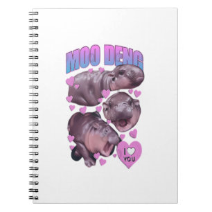 Cuaderno Bebé lindo Hippo Moo Deng Bouncy Cerdo en Hippop t