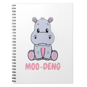 Cuaderno Bebé lindo Hippo Moo Deng Bouncy Cerdo en Hippop t