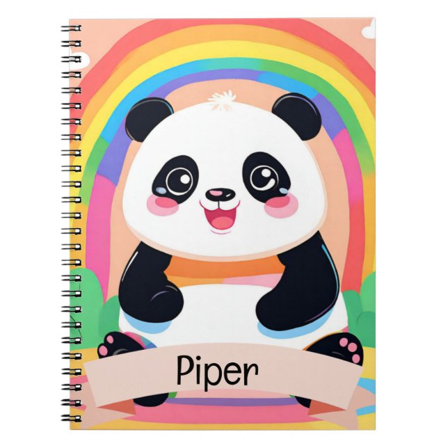 Cuaderno Bebé lindo Panda Rainbow (Frente)