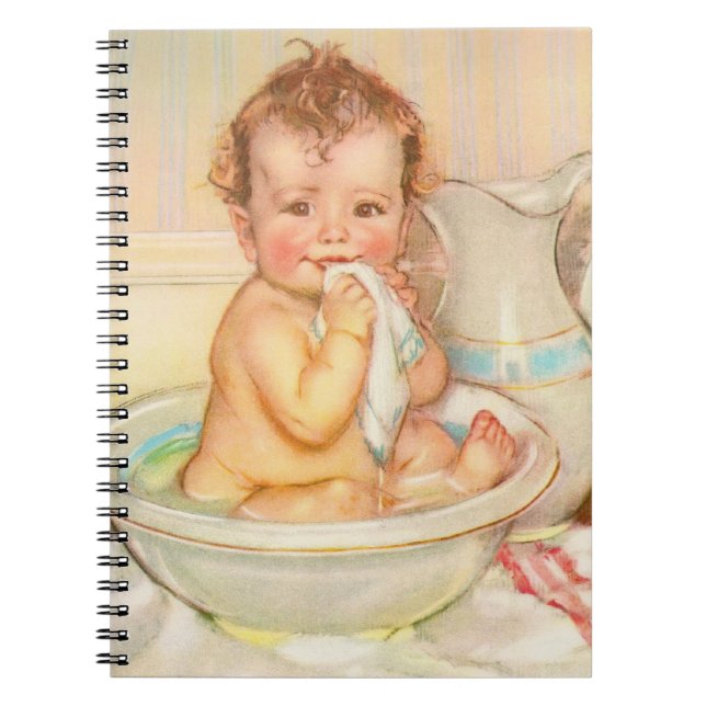 Cuaderno Bebé lindo que tiene un baño (Frente)