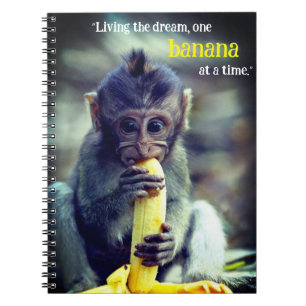 Cuaderno Bebé Mono comiendo banana