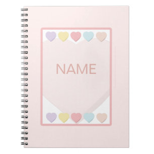 Cuaderno Bebé Nombra Pink Hearts Notebook