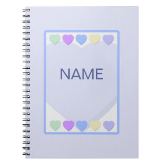Cuaderno Bebé Nombre Corazón Azul
