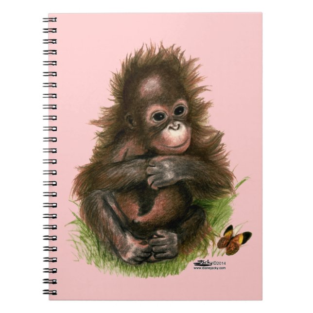 Cuaderno Bebé orangután y mariposa (Frente)