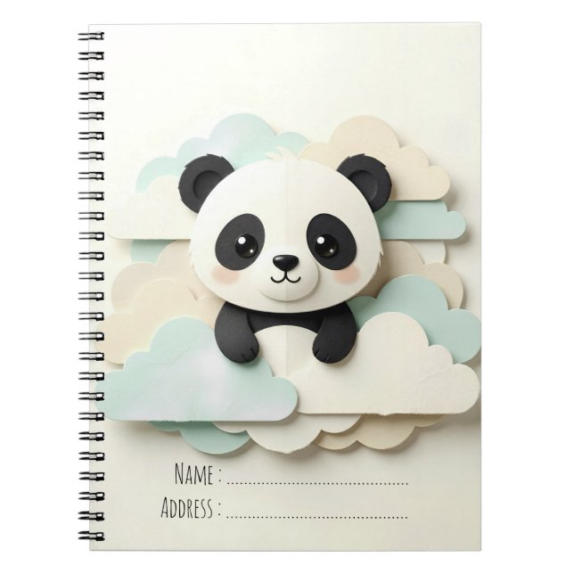 Cuaderno Bebé Panda Dobado | Origami Adorable  (Frente)