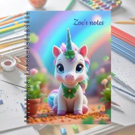 Cuaderno Bebé pequeño unicornio y arcoiris, chicas