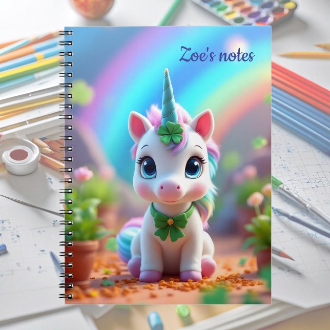 Cuaderno Bebé pequeño unicornio y arcoiris, chicas (Subido por el creador)
