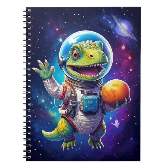 Cuaderno Bebé portátil - Dinosaurio en el espacio (Frente)