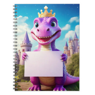 Cuaderno Bebé portátil - Pon tu nombre - Dinosaurio rosa