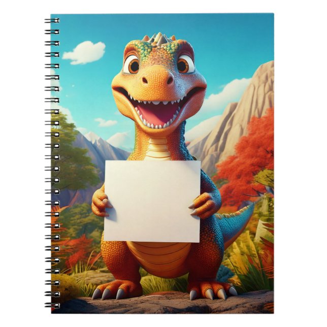 Cuaderno Bebé portátil - Tu nombre aquí - Dinosaurio (Frente)