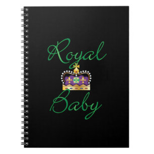 Cuaderno Bebé real con morado y corona de oro